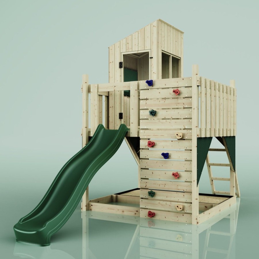 Climbing Frames OutdoorToys Climbing Frames With Rock Walls | Polarplay Kids Scandinavian Style Climbing Platform & Playhouse - Fiske