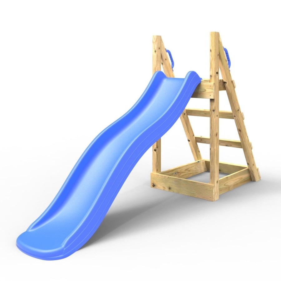 Garden Toys OutdoorToys All Slides | Rebo Garden Wave Free Standing Water Slide With Wooden Platform - 6Ft Slide Blue