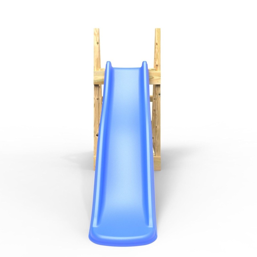 Garden Toys OutdoorToys All Slides | Rebo Garden Wave Free Standing Water Slide With Wooden Platform - 6Ft Slide Blue