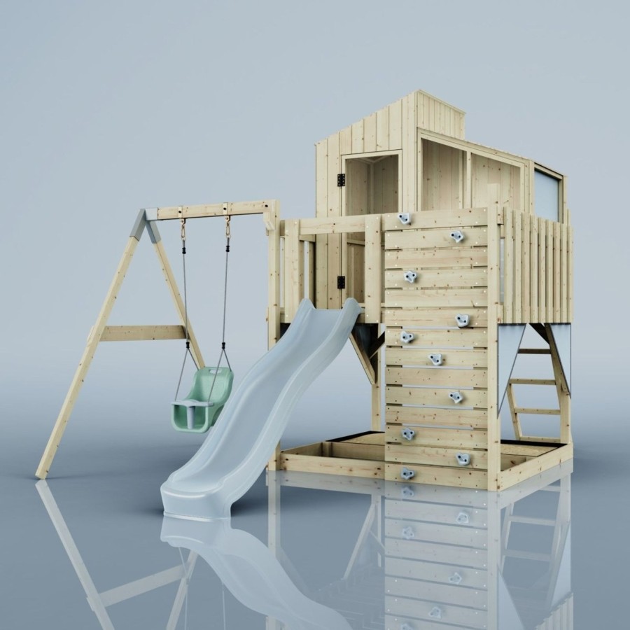 Playhouses OutdoorToys Playhouses With Slides And Swings | Polarplay Kids Climbing Tower & Playhouse - Swing Dagma Mist