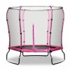 Trampolines OutdoorToys Toddler Trampolines | Rebo Safe Jump 7Ft Trampoline With Safety Enclosure - Pink