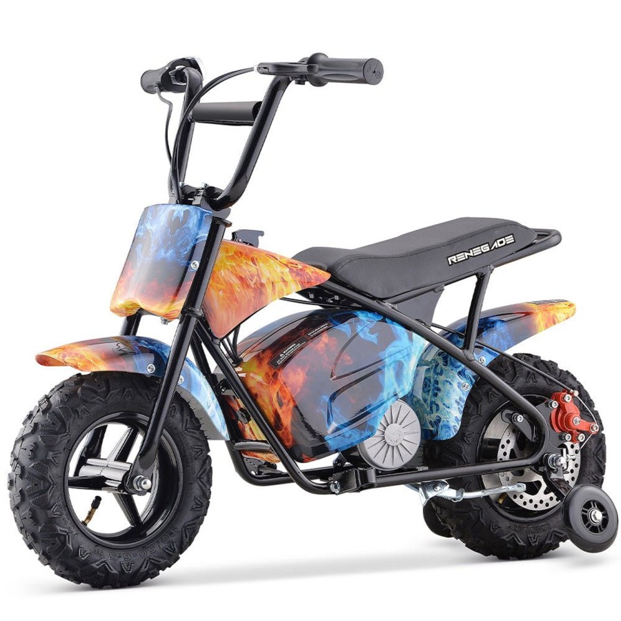 Ride On Toys OutdoorToys Kids Electric Motorbikes | Special Edition Renegade Mk250 Kids 24V Electric Dirt Bike - Fire