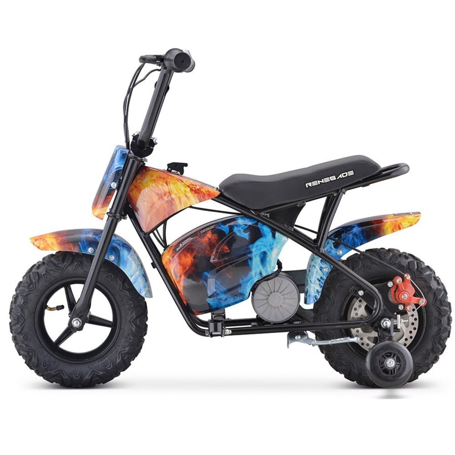 Ride On Toys OutdoorToys Kids Electric Motorbikes | Special Edition Renegade Mk250 Kids 24V Electric Dirt Bike - Fire