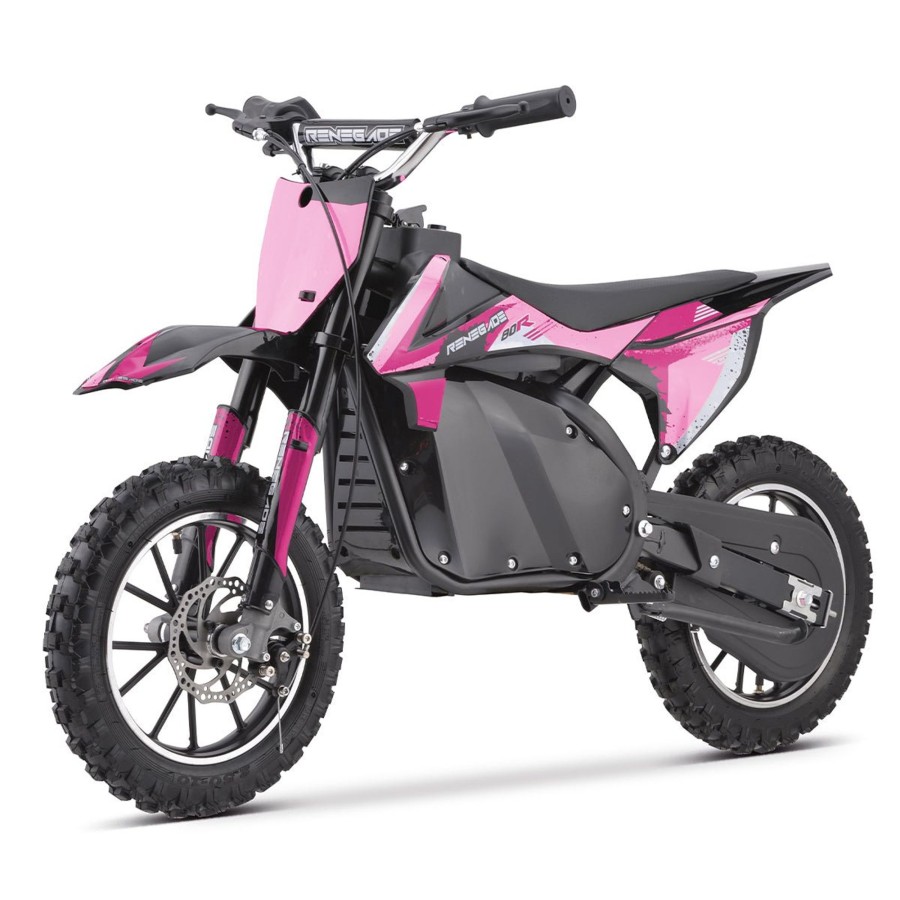 Ride On Toys OutdoorToys Kids Electric Motorbikes | Renegade 80R 800W 36V Electric Mini Dirt Bike - Pink