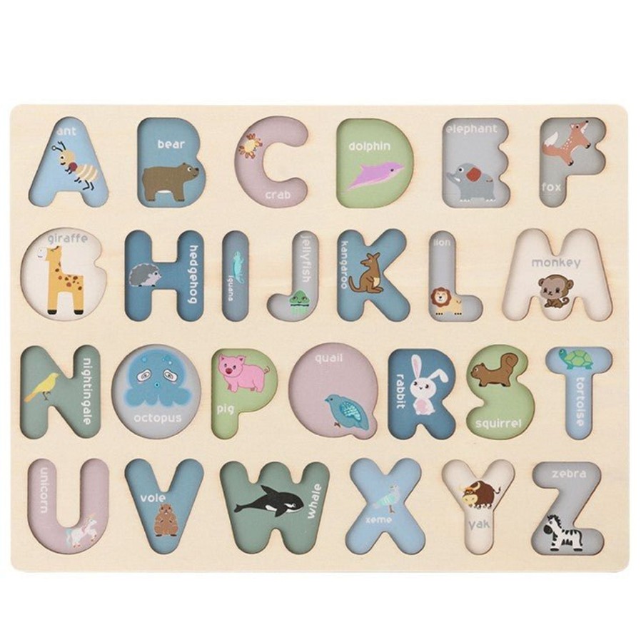 Garden Toys OutdoorToys Baby Toys | Polarplay Chunky Wooden Alphabet Puzzle Shape Sorting Jigsaw Toy