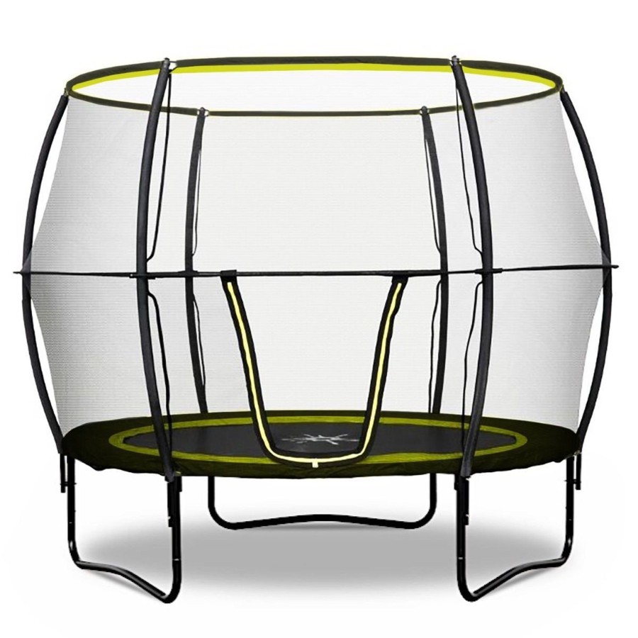 Trampolines OutdoorToys Round Trampolines | Rebo 8Ft Base Jump Trampoline With Halo Ii Enclosure