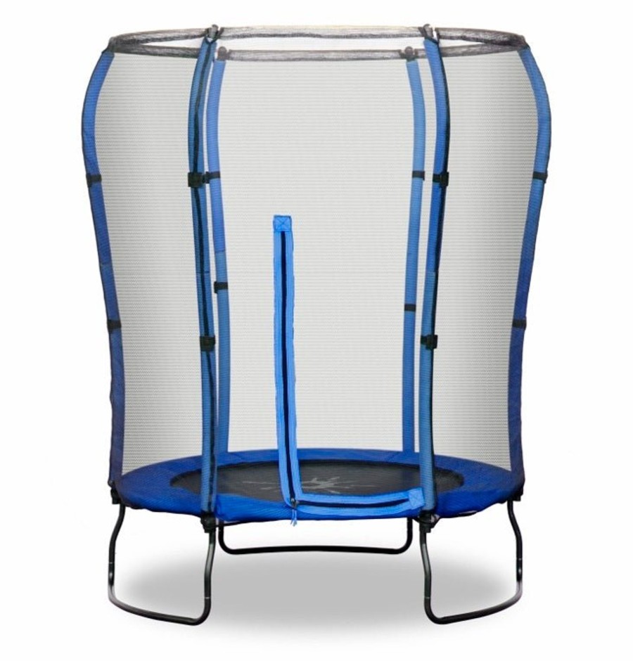 Trampolines OutdoorToys Toddler Trampolines | Rebo Safe Jump 4.5Ft Trampoline With Safety Enclosure - Blue