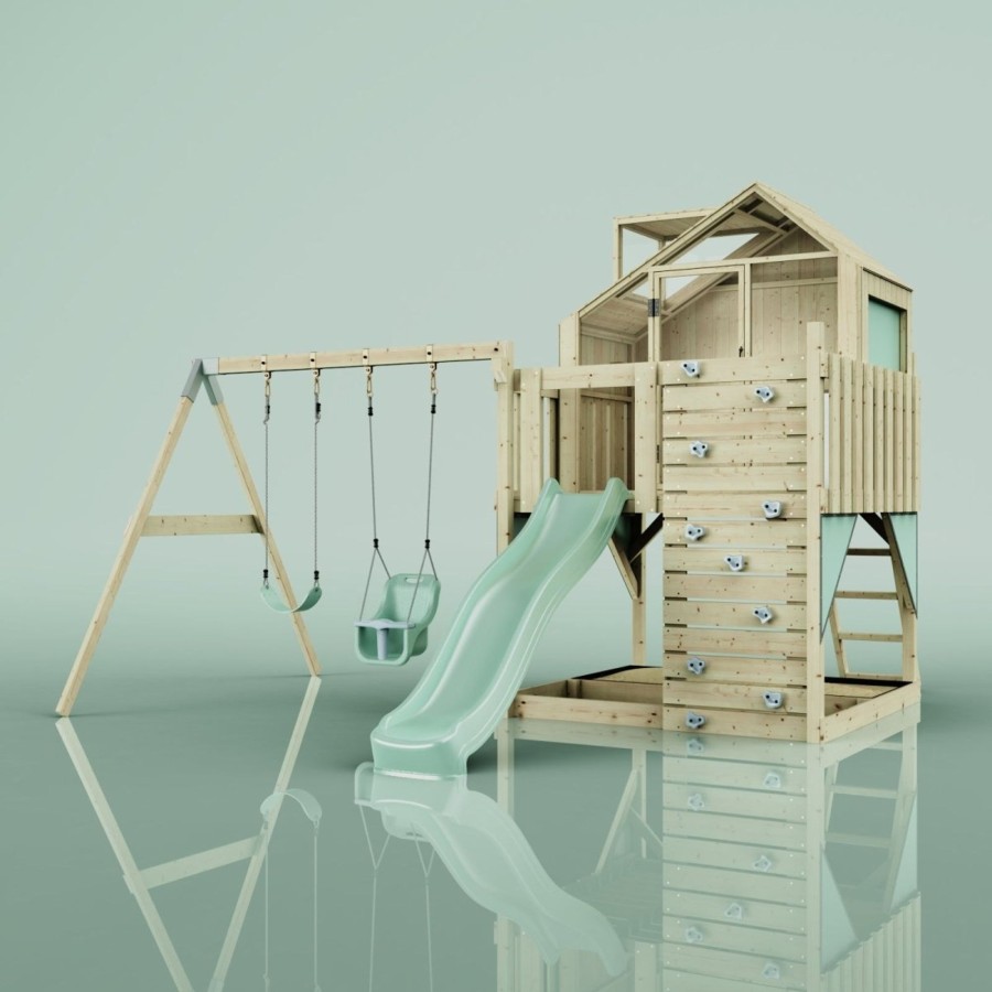 Playhouses OutdoorToys Playhouses With Slides And Swings | Polarplay Kids Climbing Tower & Playhouse - Swing Saga Sage