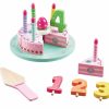 Garden Toys OutdoorToys Baby Toys | Pretend Birthday Cake Non-Toxic Wooden Food Set For Imaginative Play