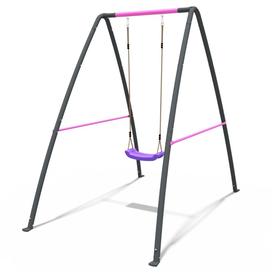 Swings OutdoorToys Metal Swing Sets | Rebo Steel Series Metal Swing Set - Single Swing Pink