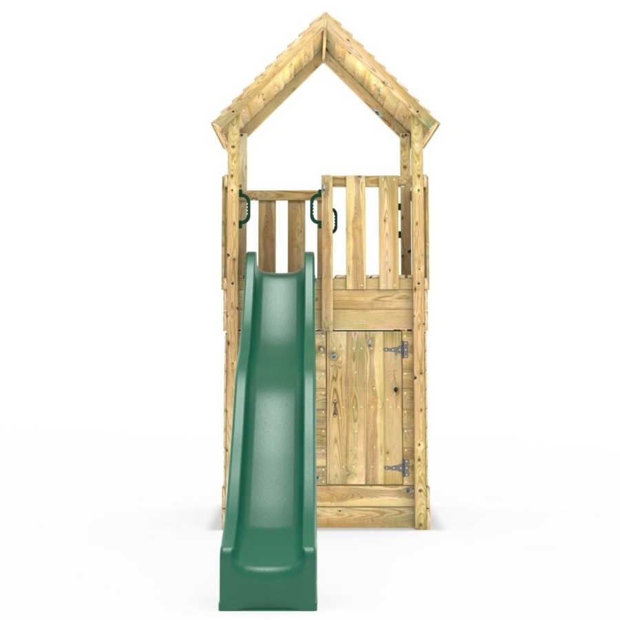 Climbing Frames OutdoorToys Climbing Frames With Slide | Rebo Modular Wooden Climbing Frame Adventure Playset - M7 With Den