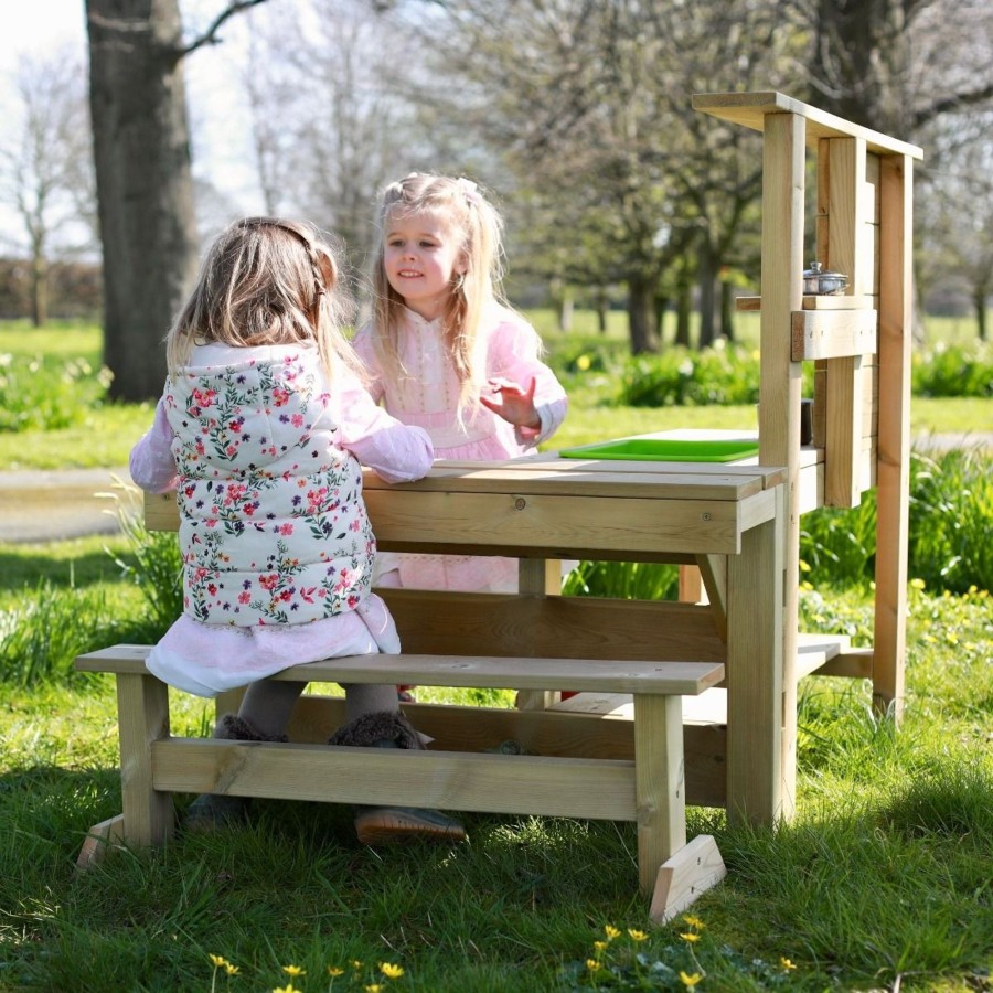 Garden Toys OutdoorToys Baby Toys | Rebo Muddy Mischief Children'S Outdoor Mud Kitchen Sand Pit - Peppermint