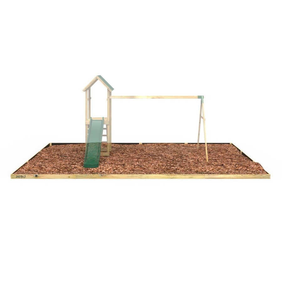 Climbing Frames OutdoorToys Accessories & Addons | Rebo Safety Play Area Protective Bark Wood Chip Kit - 7.2M X 5.1M