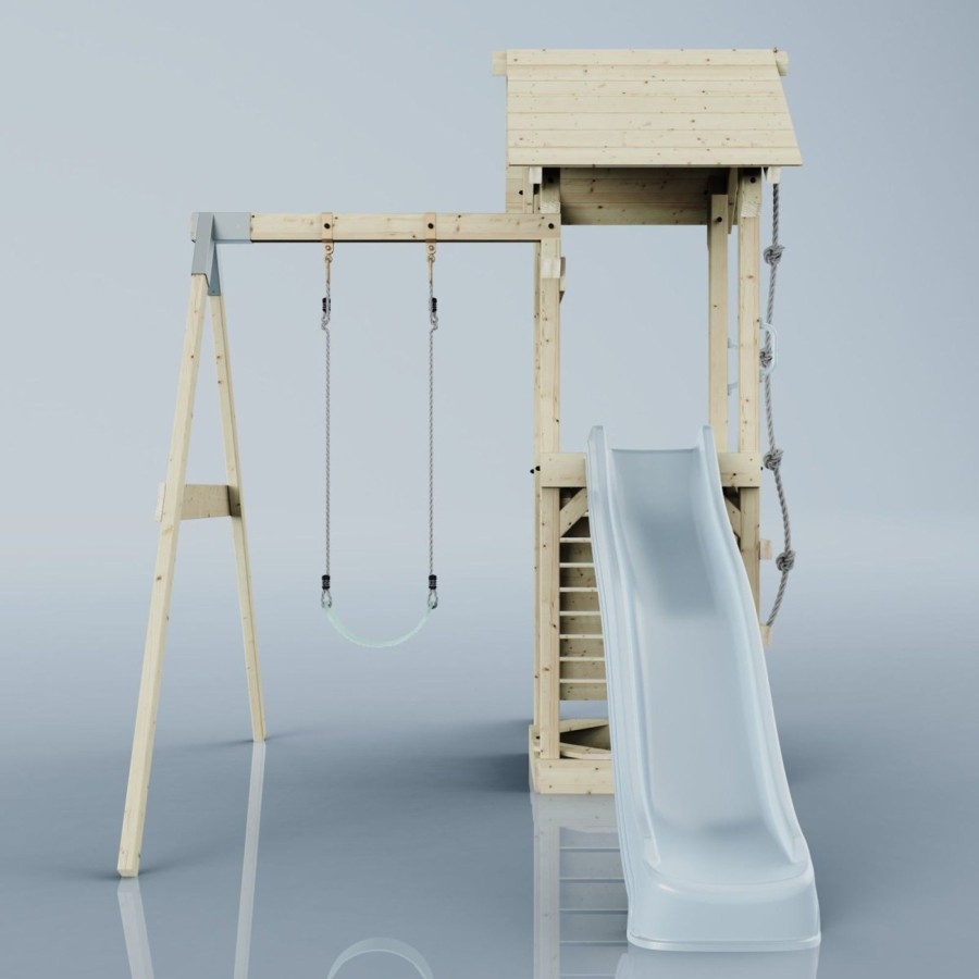 Climbing Frames OutdoorToys Climbing Frames With Swings | Polarplay Tower Kids Wooden Climbing Frame - Swing Destin Mist