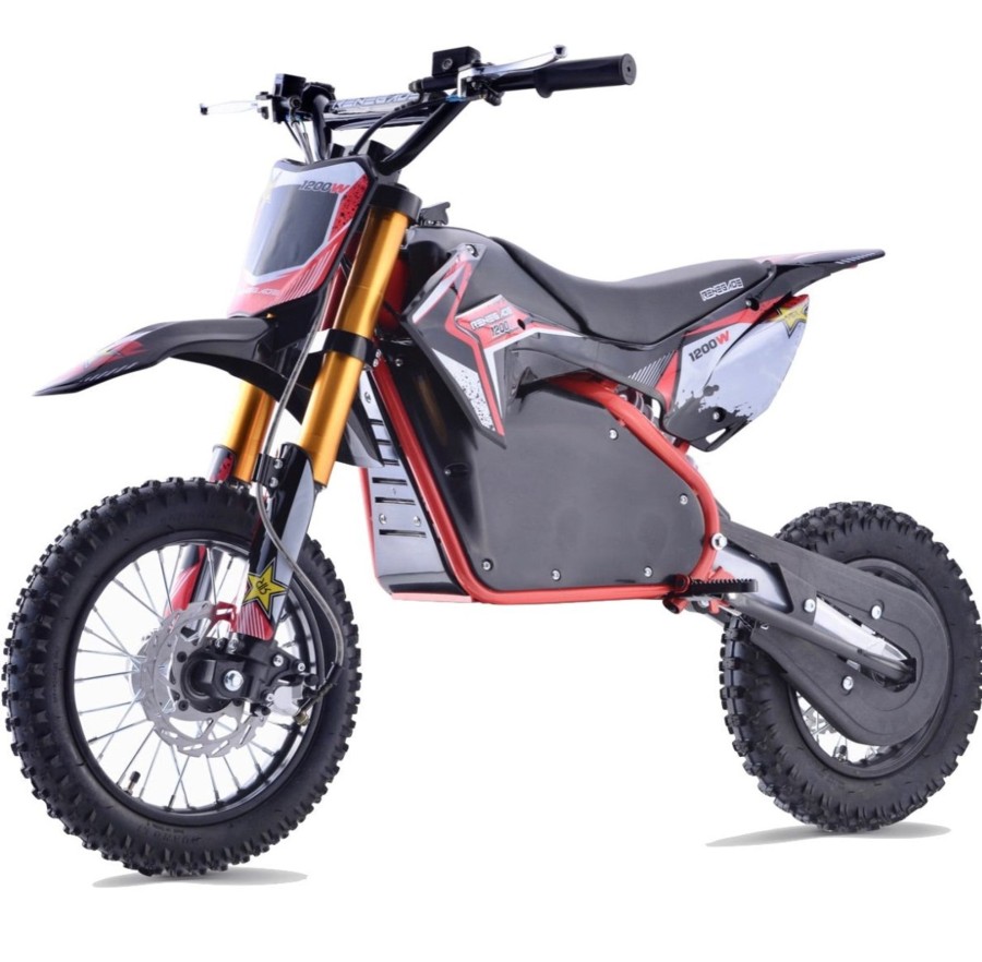 Ride On Toys OutdoorToys Kids Electric Motorbikes | Renegade 1200E 48V 1200W Electric Dirt Bike - Red