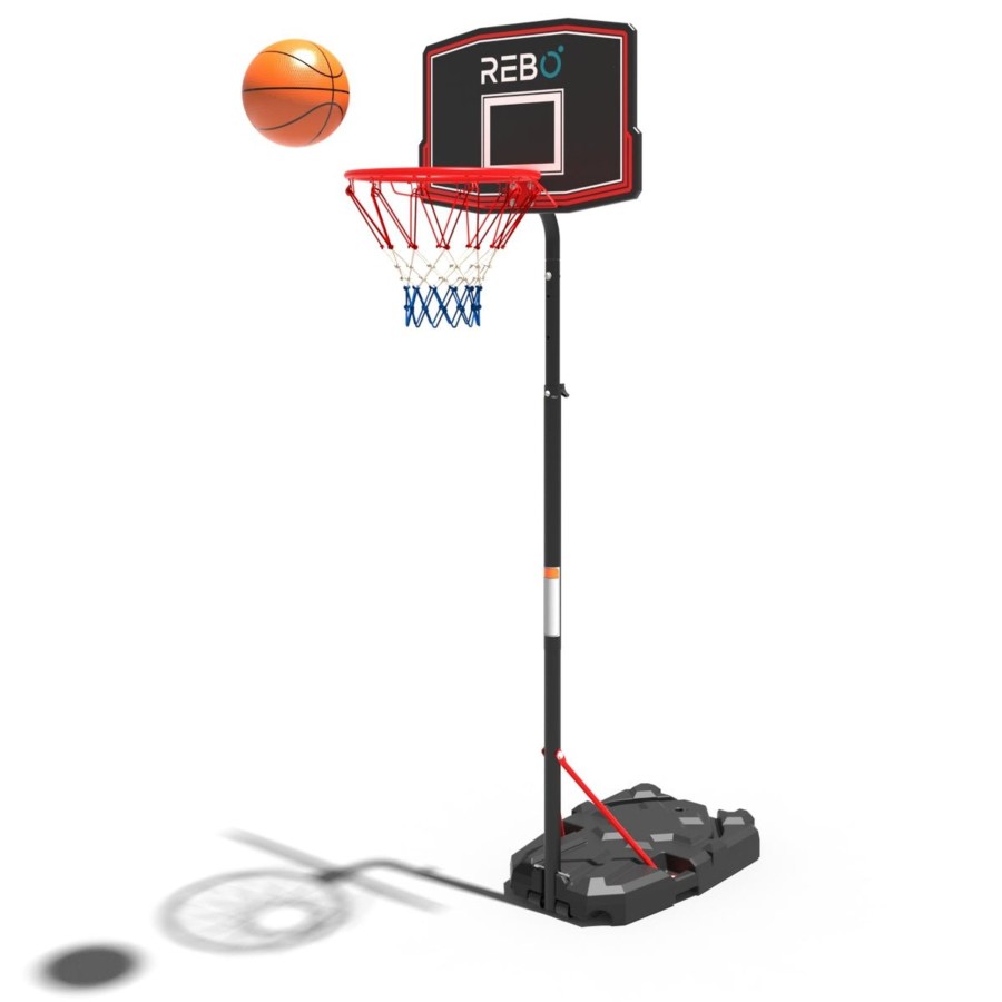 Garden Toys OutdoorToys Basketball Hoops | Rebo Freestanding Portable Basketball Hoop With Stand Adjustable Height - Small