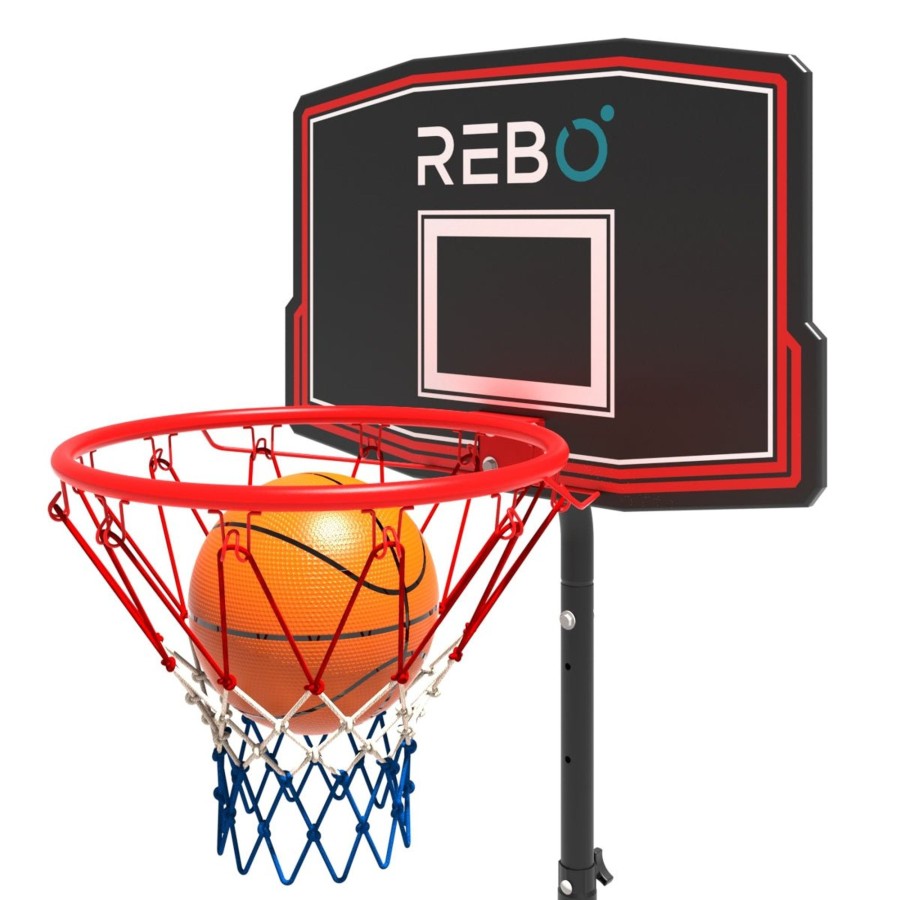 Garden Toys OutdoorToys Basketball Hoops | Rebo Freestanding Portable Basketball Hoop With Stand Adjustable Height - Small