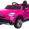 Ride On Toys OutdoorToys Ride On Cars | Licensed Fiat 500X 12V Ride On Kids Electric Car - Pink