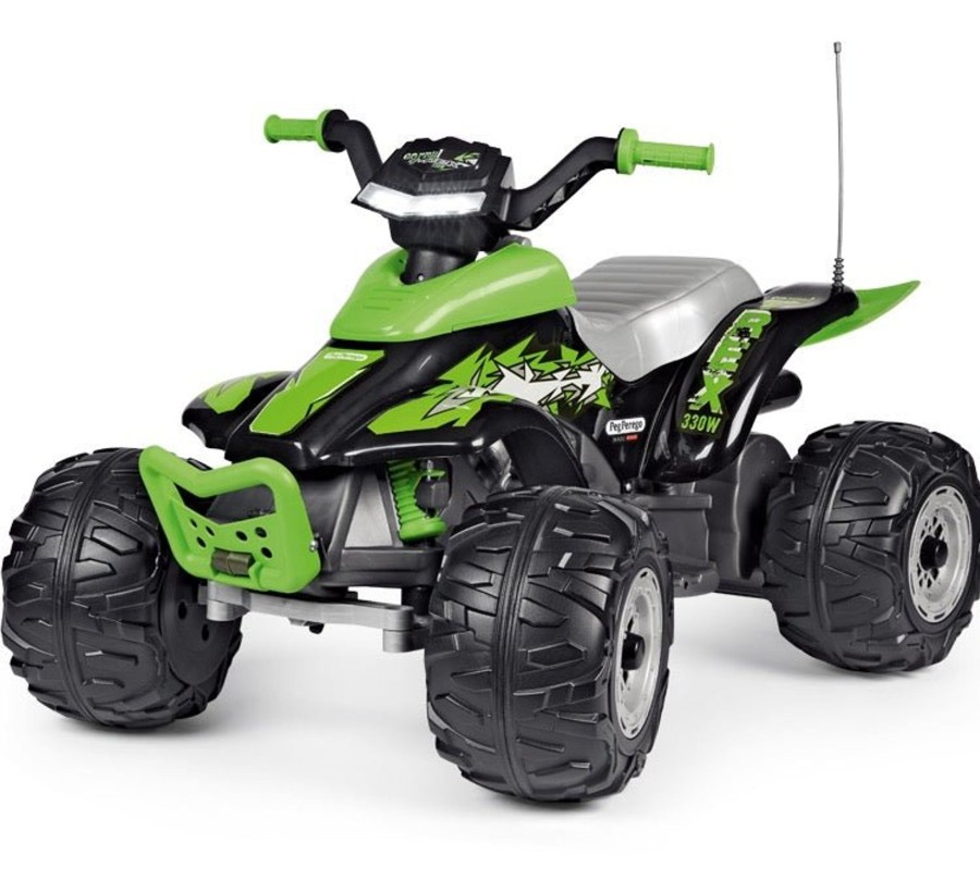 Ride On Toys OutdoorToys Kids Electric Quad Bikes | Peg Perego Corral T-Rex 330W Electrical Quad Bike - Green