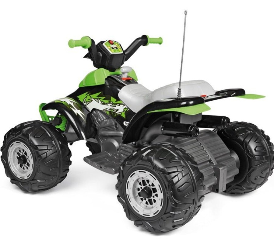 Ride On Toys OutdoorToys Kids Electric Quad Bikes | Peg Perego Corral T-Rex 330W Electrical Quad Bike - Green