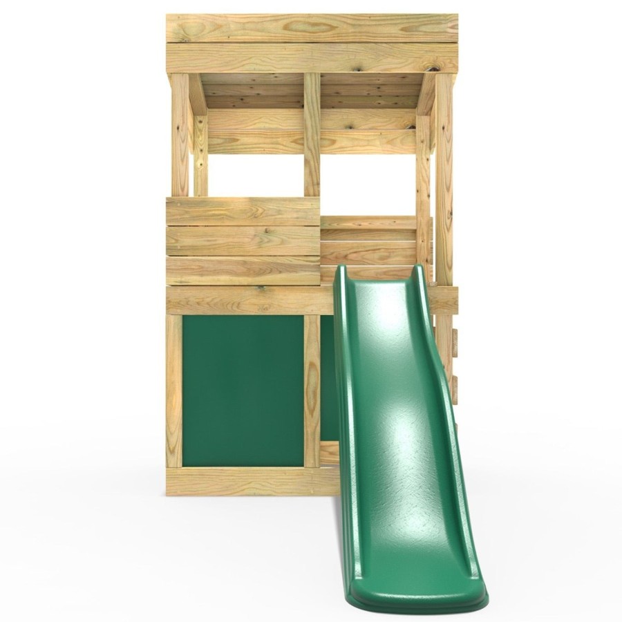 Playhouses OutdoorToys Playhouses With Slides | Rebo Wooden Lookout Tower Playhouse With 6Ft Slide - Lookout With Den Pack