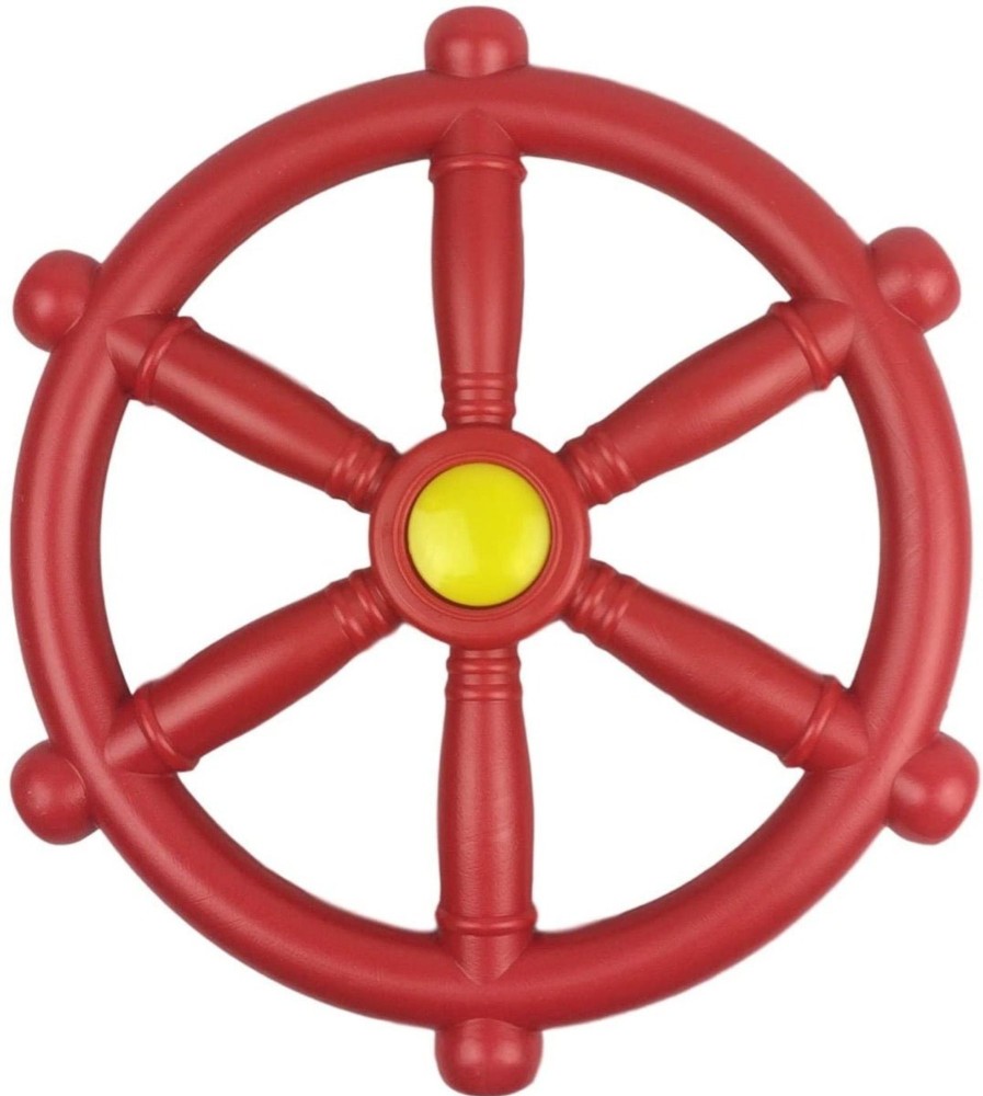 Climbing Frames OutdoorToys Accessories & Addons | Rebo Garden Climbing Frame Accessory Plastic Play Ships Steering Wheel - Red