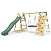 Climbing Frames OutdoorToys Pyramid Climbing Frames | Rebo Wooden Pyramid Climbing Frame With Swings & 10Ft Water Slide - Looking Glass