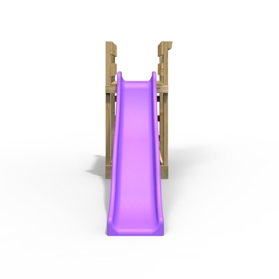 Swings OutdoorToys Swing Accessories | Add-On Wooden Platform With 6Ft Slide For Rebo Wooden Garden Swing Sets - Purple