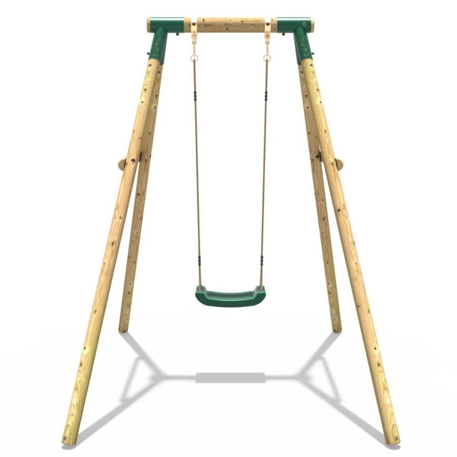 Swings OutdoorToys Wooden Swings | Rebo Wooden Single Garden Swing Set - Solar