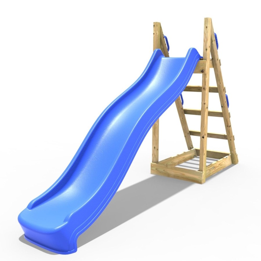 Garden Toys OutdoorToys All Slides | Rebo Garden Wave Free Standing Water Slide With Wooden Platform - 8Ft Slide Blue