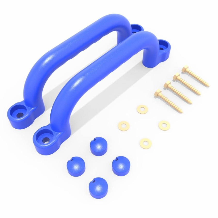 Climbing Frames OutdoorToys Accessories & Addons | Rebo Garden Climbing Frame Accessories 2 X Plastic Handgrips - Blue