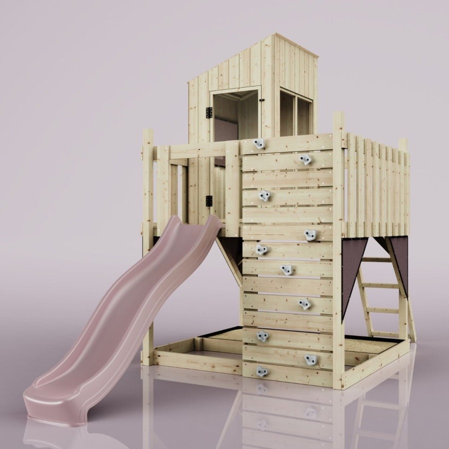 Climbing Frames OutdoorToys Climbing Frames With Rock Walls | Polarplay Kids Scandinavian Style Climbing Platform & Playhouse - Fiske Rose