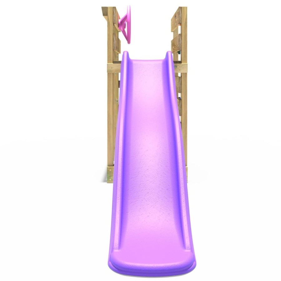 Swings OutdoorToys Swing Accessories | Adventure Pack Add-On Wooden Platform With 6Ft Slide For Rebo Swing Sets - Purple