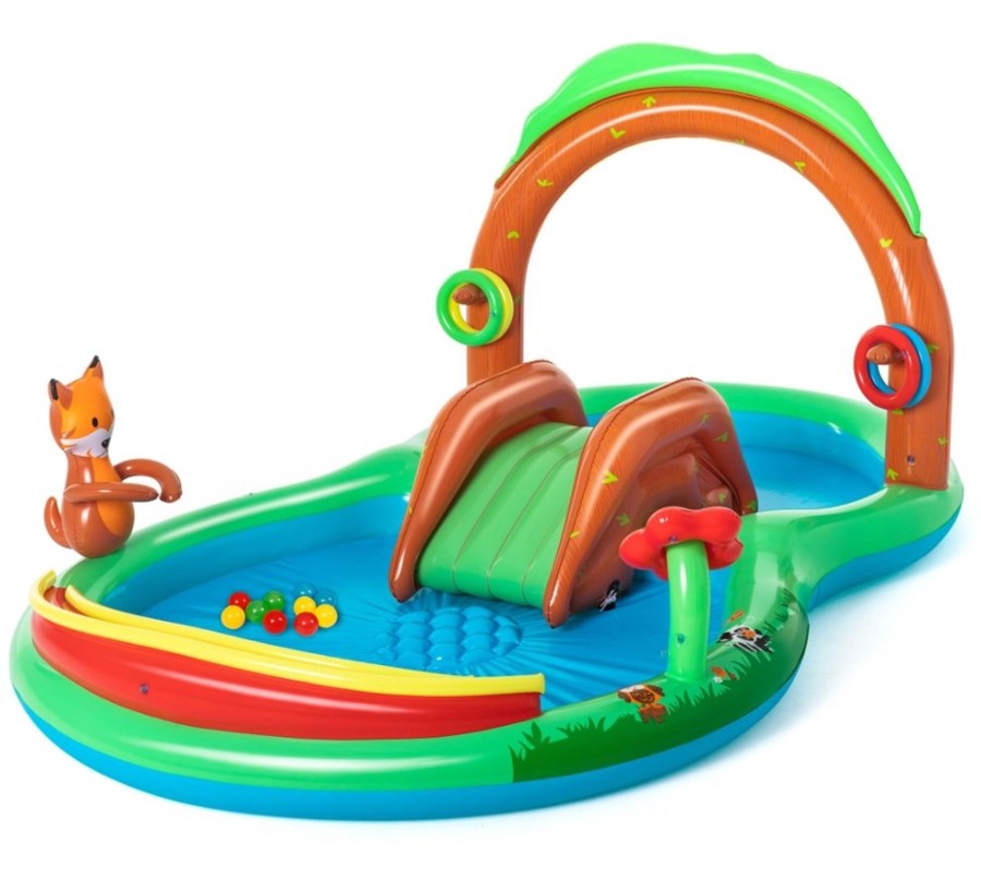 Swimming Pools OutdoorToys Paddling Pools | Bestway Friendly Woods Paddling Pool And Play Centre Bw53093