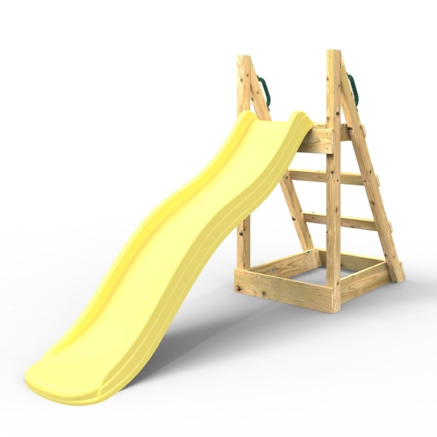 Garden Toys OutdoorToys All Slides | Rebo Garden Wave Free Standing Water Slide With Wooden Platform - 6Ft Slide Yellow