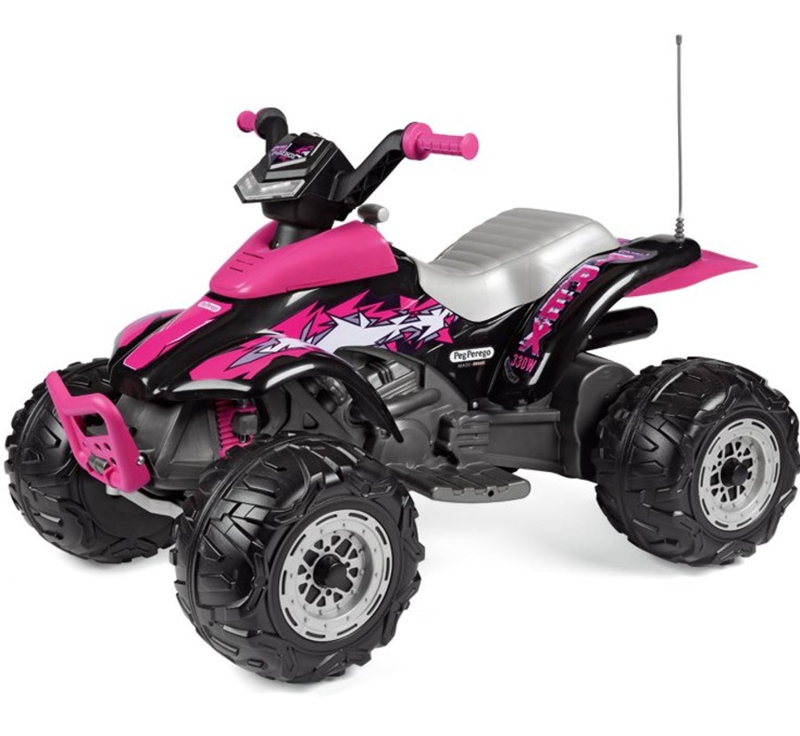 Ride On Toys OutdoorToys Kids Electric Quad Bikes | Peg Perego Corral T-Rex 330W Electrical Quad Bike - Pink