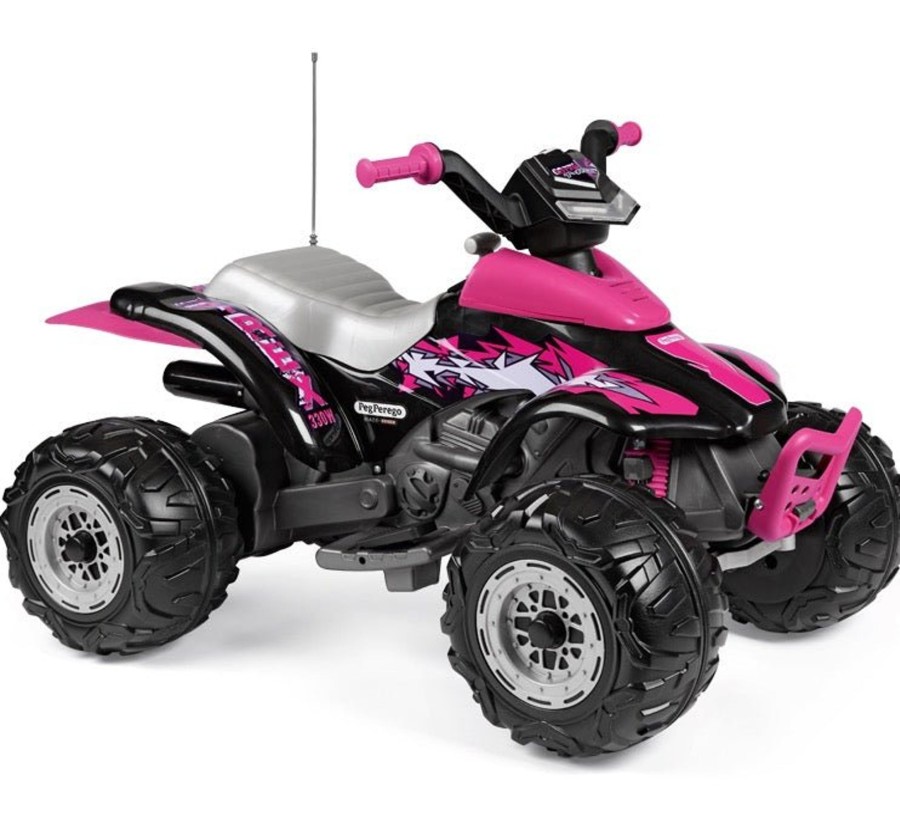 Ride On Toys OutdoorToys Kids Electric Quad Bikes | Peg Perego Corral T-Rex 330W Electrical Quad Bike - Pink