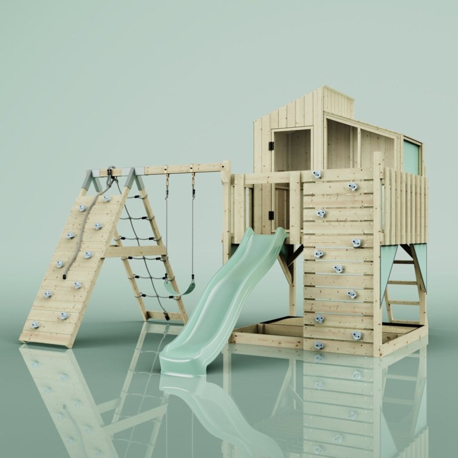 Playhouses OutdoorToys Playhouses With Slides And Swings | Polarplay Kids Climbing Tower & Playhouse Climb & Swing Runa Sage