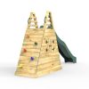 Garden Toys OutdoorToys All Slides | Rebo Wooden Free Standing Slide With 10Ft Water Slide - With Climbing Wall & Den